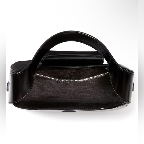 Kate Spade NY Sam Icon Spazzolato Leather Mini Hobo. Black/Silver. - Picture 6 of 15